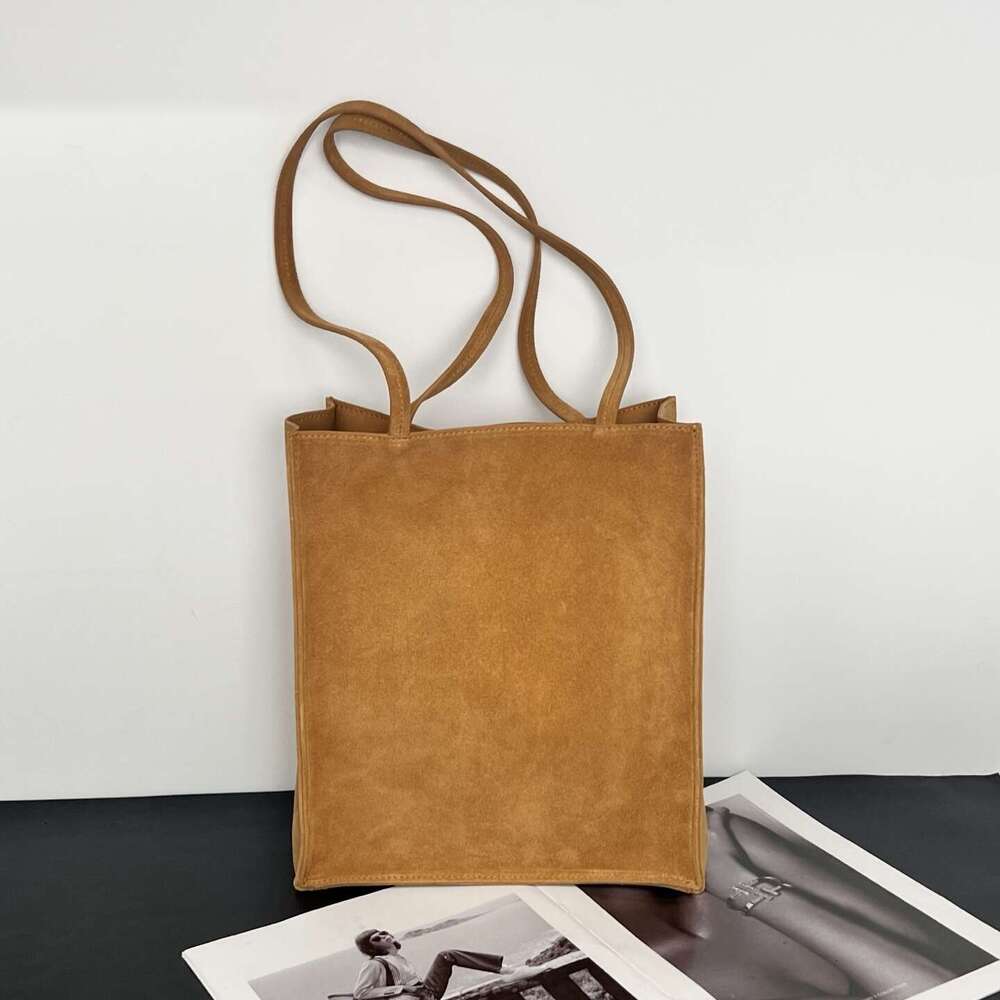 Designer Bag Tote Bag Shoulder Bag 2025 New Row Genuine Leather Single Shoulder Simple Versatile Tote Bag Suede Large Capacity High-End Handbag