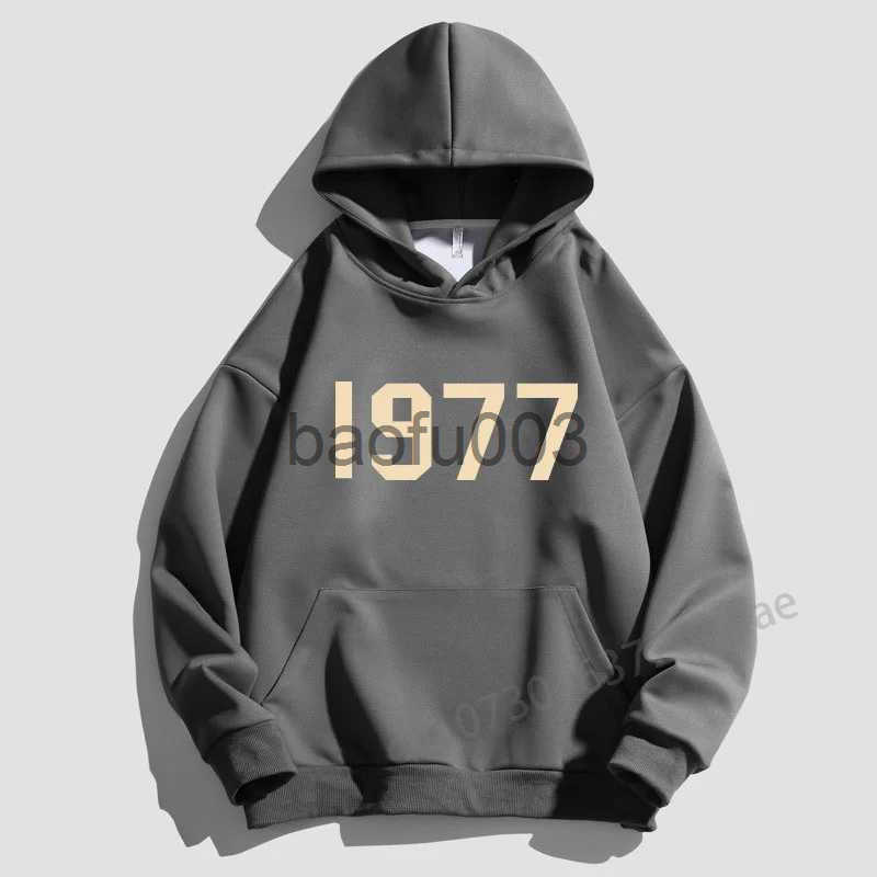 Mens Hoodies Sweatshirts Korean Luxury Brand 1977 Graphic Printed Strtwear Mens Cotton Hoodie Men Women Vintage Oversized Pullover Unisex Sweatshir