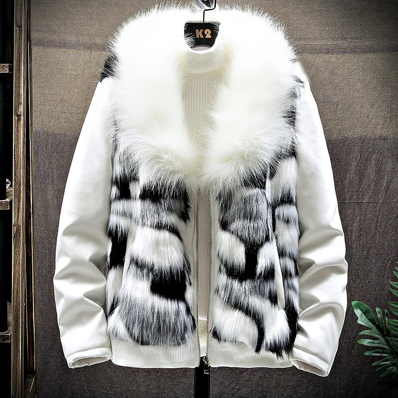 Winter Fashion Mens Casual British Trend Outdoor Travel Plus Fleece Thickened Minkproof Fur Motorcycle Warm Jacket 250825