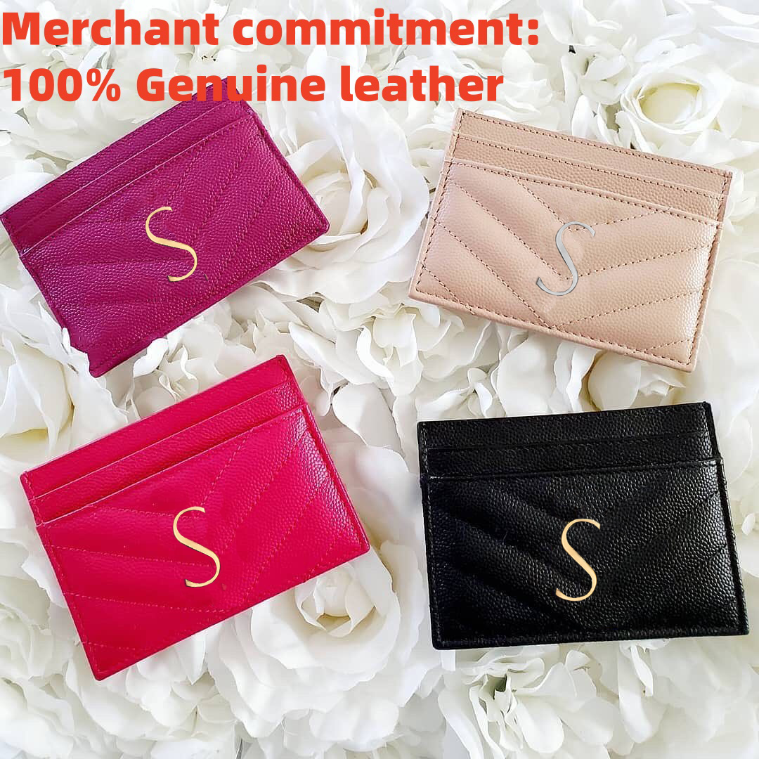 Top quality Sheep skin Card Holders Designer Wallets Luxury card case Caviar leather cardholder Crocodile id card bag Womens mens Coin Purses mini C