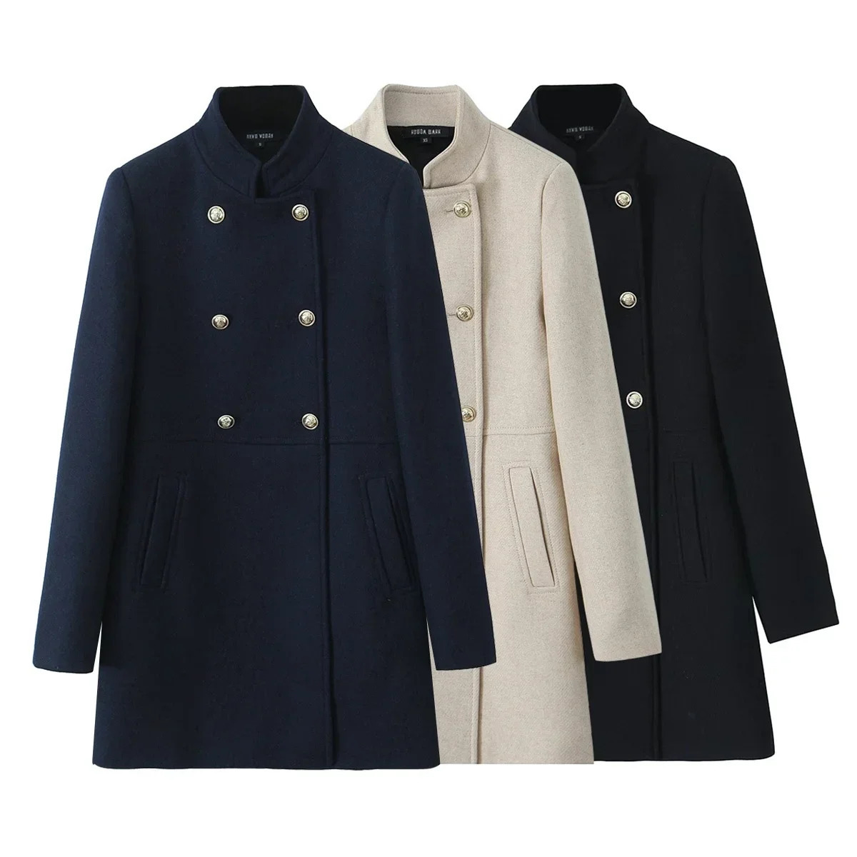 Woolen Coat Fall Fashion Black Long Coat Elegant And Pretty Womens Coats American Retro Autumn Outerwear Urban Coats 250920BJ