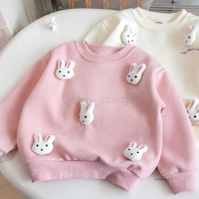 Childrens Sweatshirt Spring and Autumn Threedimensional Rabbit Girl Kids Versatile Cute Cartoon Top Pullover Baby Clothing T250825