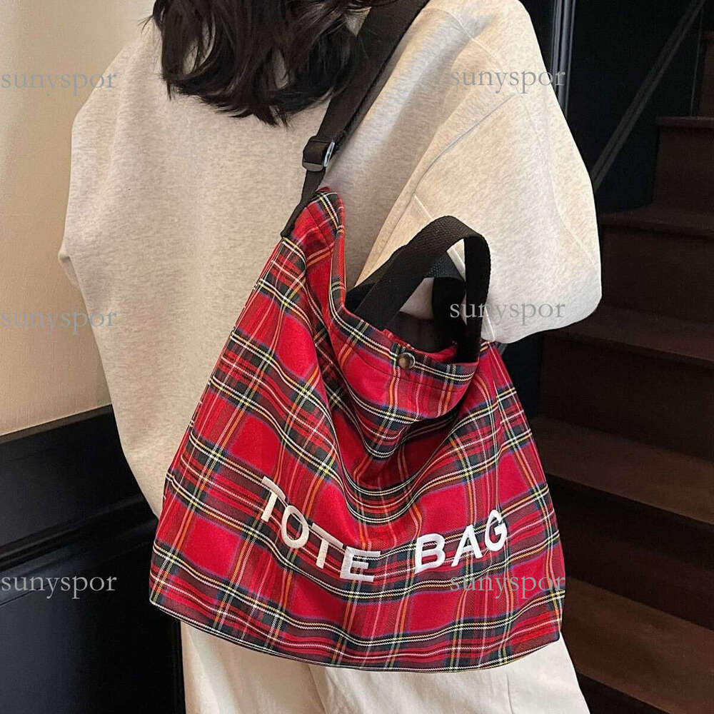 Spicy Girl College Style Canvas Handbag Shoulder Crossbody Summer Versatile Commuting Capacity New Large Bag for Women