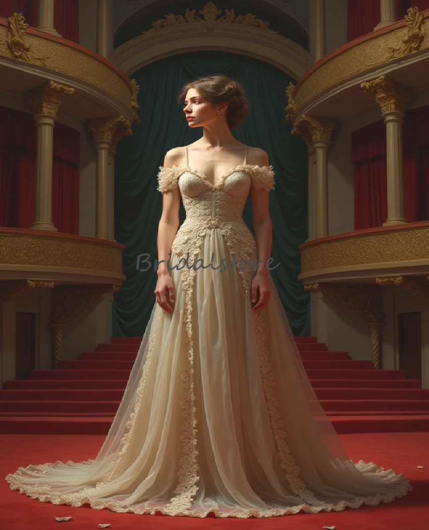 Fairytale Elvish Bohemian Wedding Dress 2025 Light Champagne Sexy Spaghetti Straps Korean Boho Gatsby Bridal Dress Celtic Civil Bride Dress Robe De