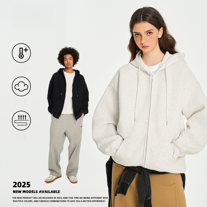 American Street Style Cardigan Sweatshirt Spring Autumn Loose Couple Zipper Top Casual t shirt Jacket Trendy