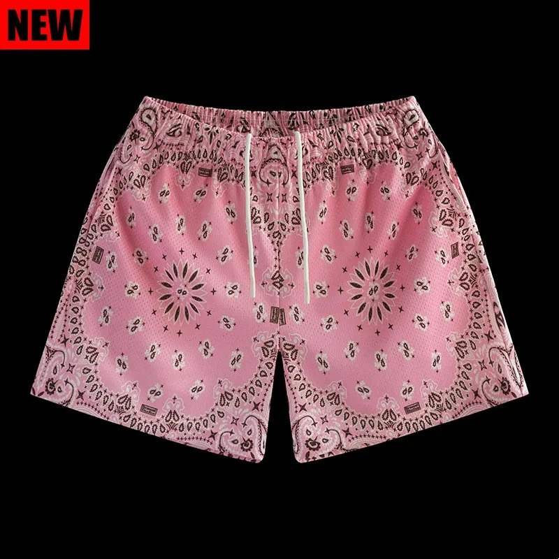 summer men shorts men and womens fashion beach seaside casual pants mesh sports quickdrying quarter pants 250825