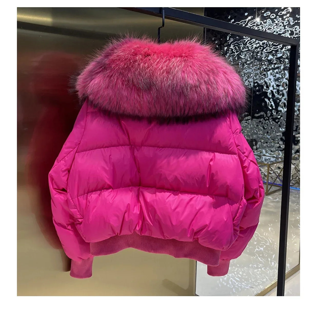 Winter Puffer Jacket Coat Women Thick Warm Short Parkas Real Natural Raccoon Fur Female Loose 90% White Duck Down Coat 250825