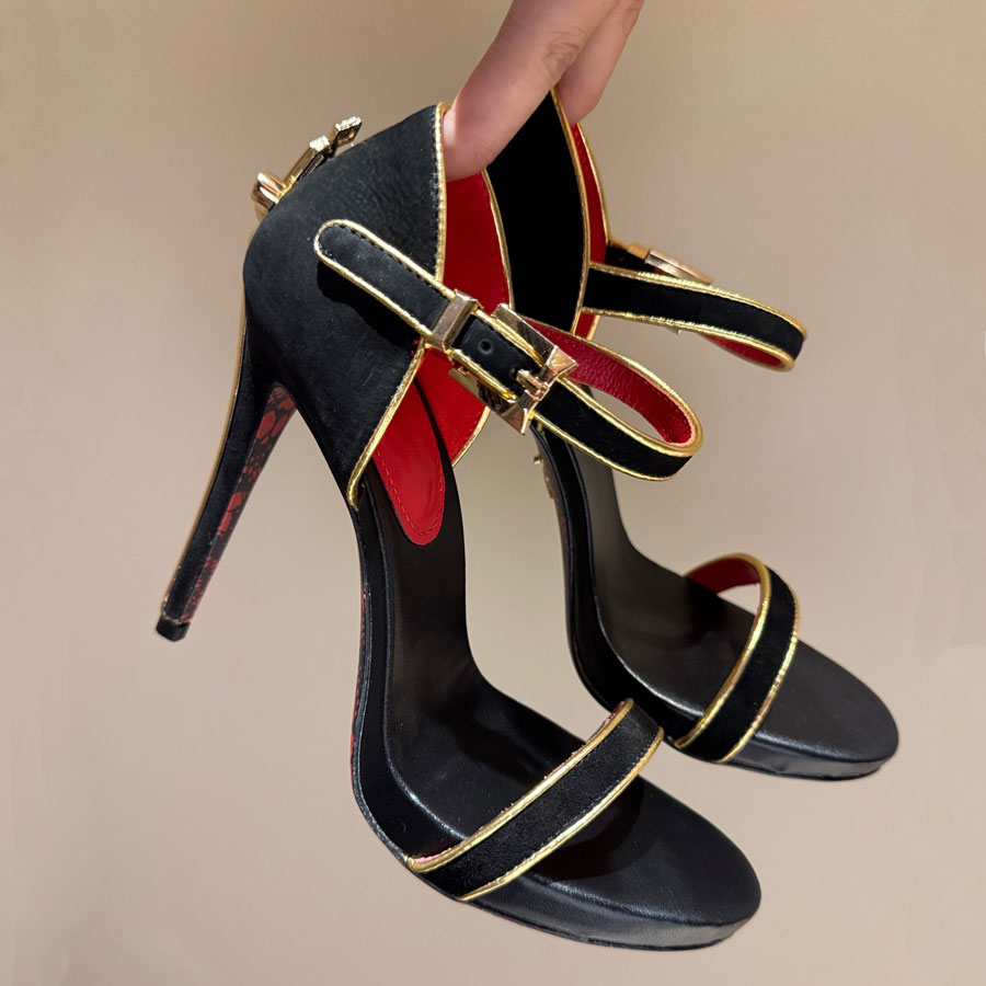 High quality new stiletto sandals women's high heels Ankle strap High heeled Sandals dress shoes luxury designer heels party shoes Evening shoe