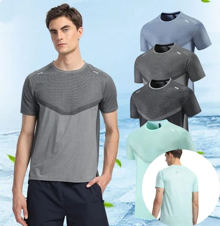 A466 New Sports T-shirt Men Anti-cursor Sports Clothes Running Training Quick-drying Clothes Ice Silk Breathable Short Sleeve Shirts-image-1070014198
