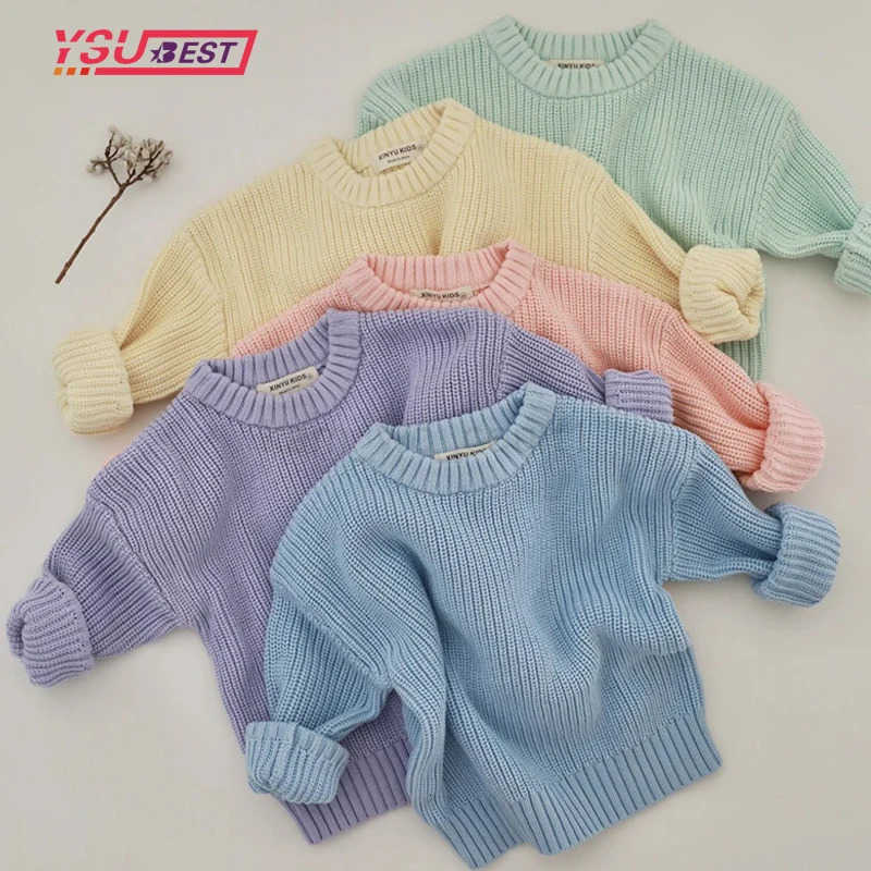06Y Baby Loose Sweater Knitted Autumn Toddler Girl Boy Knit Pullover Winter Baby Boy Girl Clothes Round Neck Kid Baby Outerwear M250825