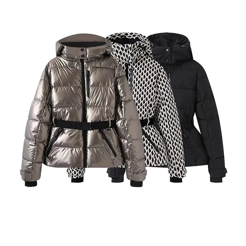 Winter Womens Cotton Padded Parka Women Stylish Fashion Simple and Versatile Waist Hooded Cotton Jacket 250825