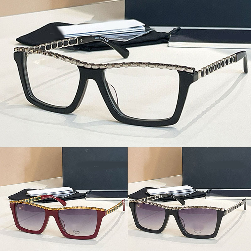 Luxury Rectangular Sunglasses 5548Q Lady Designer Gradient Lens UV400 Glasses Fashionable Casual Style Unique Top Chain Inlay