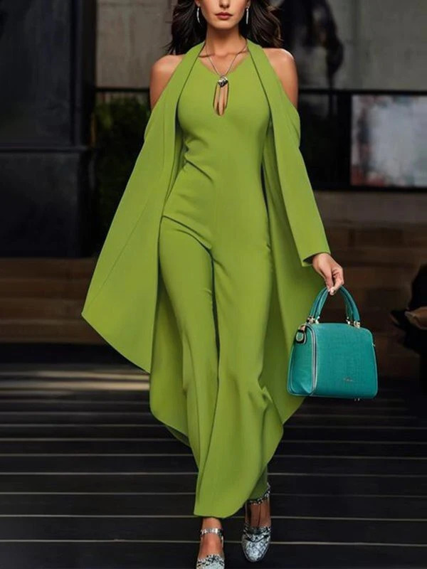 Modigirl Spring Jumpsuits Woman Elegant Cold Shoulder Batwing Sleeves Summer Green One Pieces Outfit y Casual Jumpsuit 250825