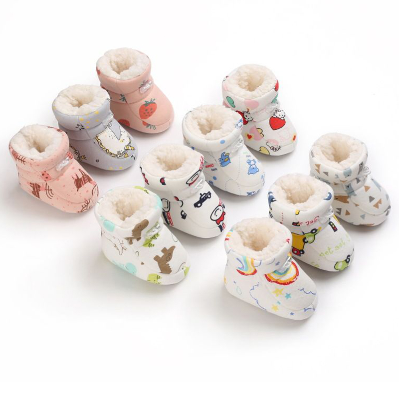 Baby Non Slip New Born Toddler Shoes Winter Infant Enfant Cotton Snow Boots Umshop Multicolor Cartoon Little Kids Boots 0-18 Months 0-18 Months U045