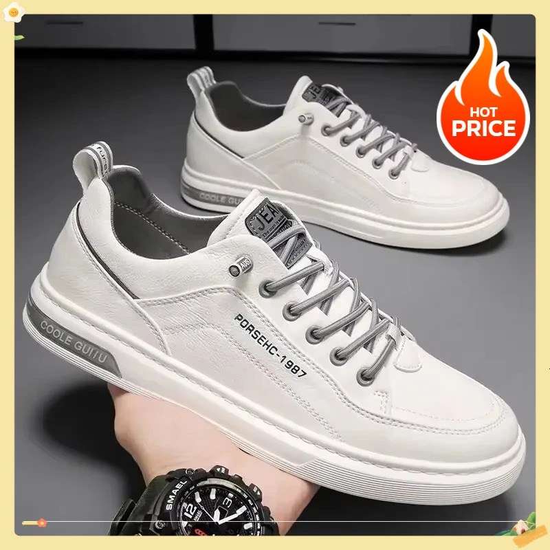 Trendy Versatile Cloth Shoes Mens Spring Breathable White Shoes Mens Sports and Leisure Board Shoes Trendy Shoes 250821