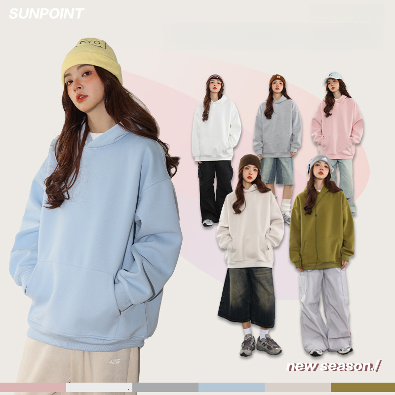 Minimalist Style Hooded Sweatshirt Unisex Spring Autumn t shirt Couple Simple Pullover College Long Sleeve Loose Top