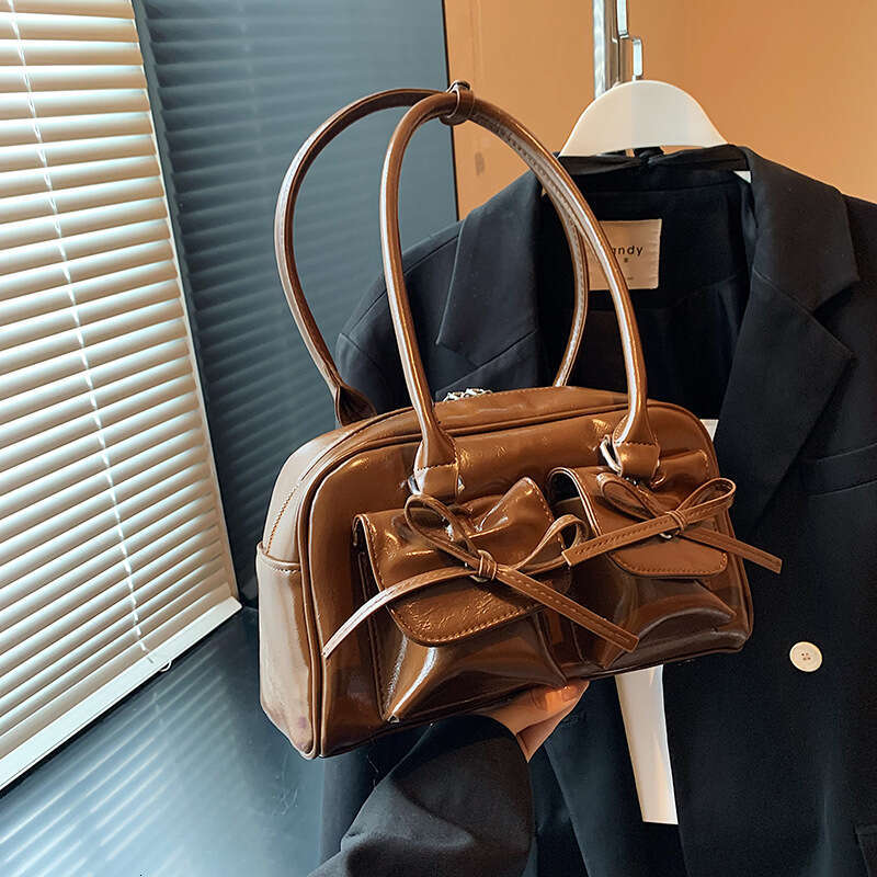 2025 New Ballet Style Bow Underarm Versatile Shoulder Women, Large Capacity PU Bag for Cross-Border Foreign Trade