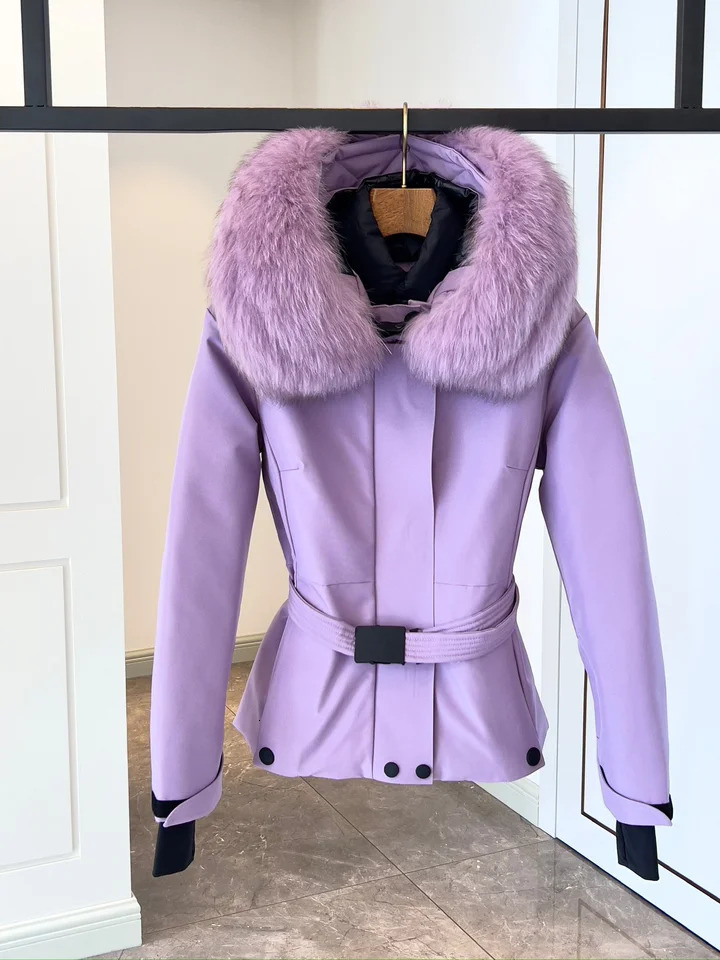 Women White Duck Down Jacket Winter Coat Long Pattern Waterproof Hooded Overcoat 250825