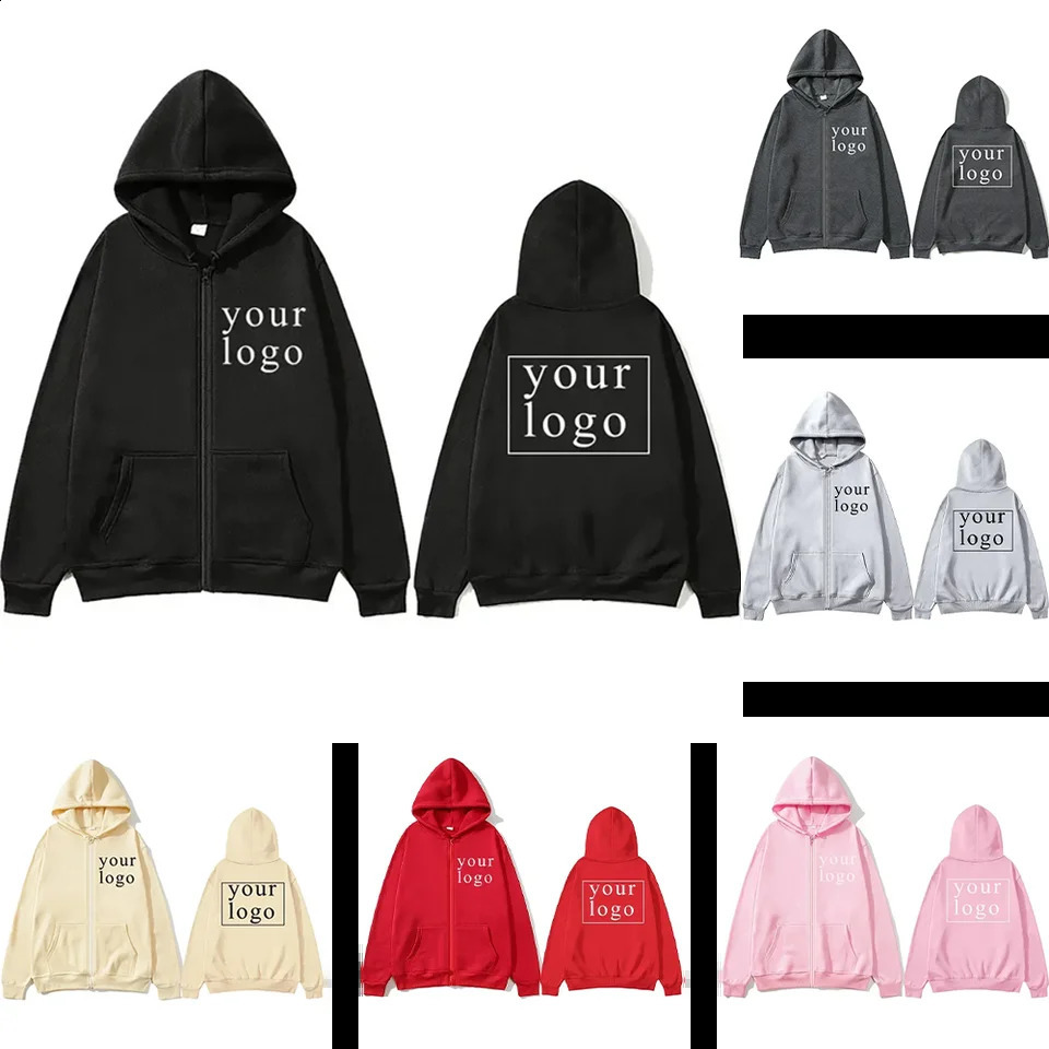 Men Women DIY Zipper cardigan hoodie 2025 Fashion Your Own /Picture Personalized Custom Anywhere250823