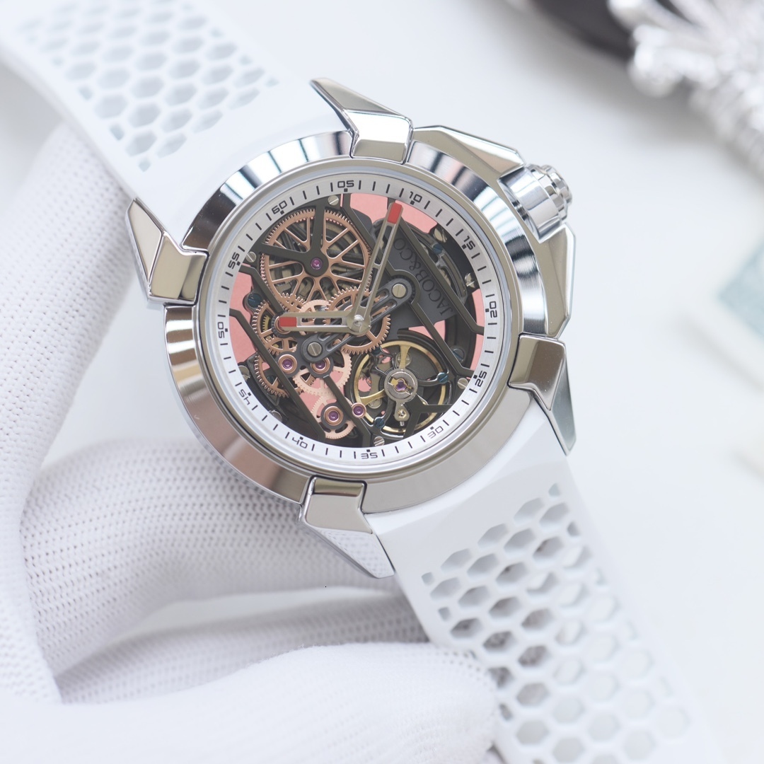 jacobnco watch epic men skeleton watches 10A high quality auto mechanical movement menwatch fly wheel reloj rubber strap uhr montre luxe watchbox U0