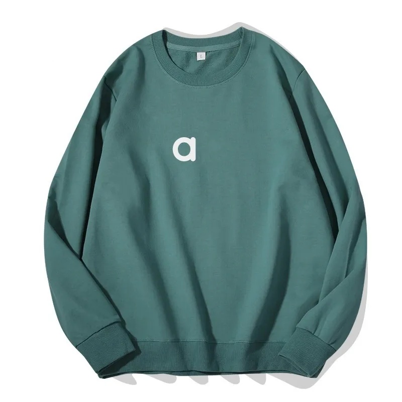 A0027 Solid Color Round Neck Wool Hoodies Men and Women Casual Pullover Long-sleeved Yoga Outfit-image-1069699670