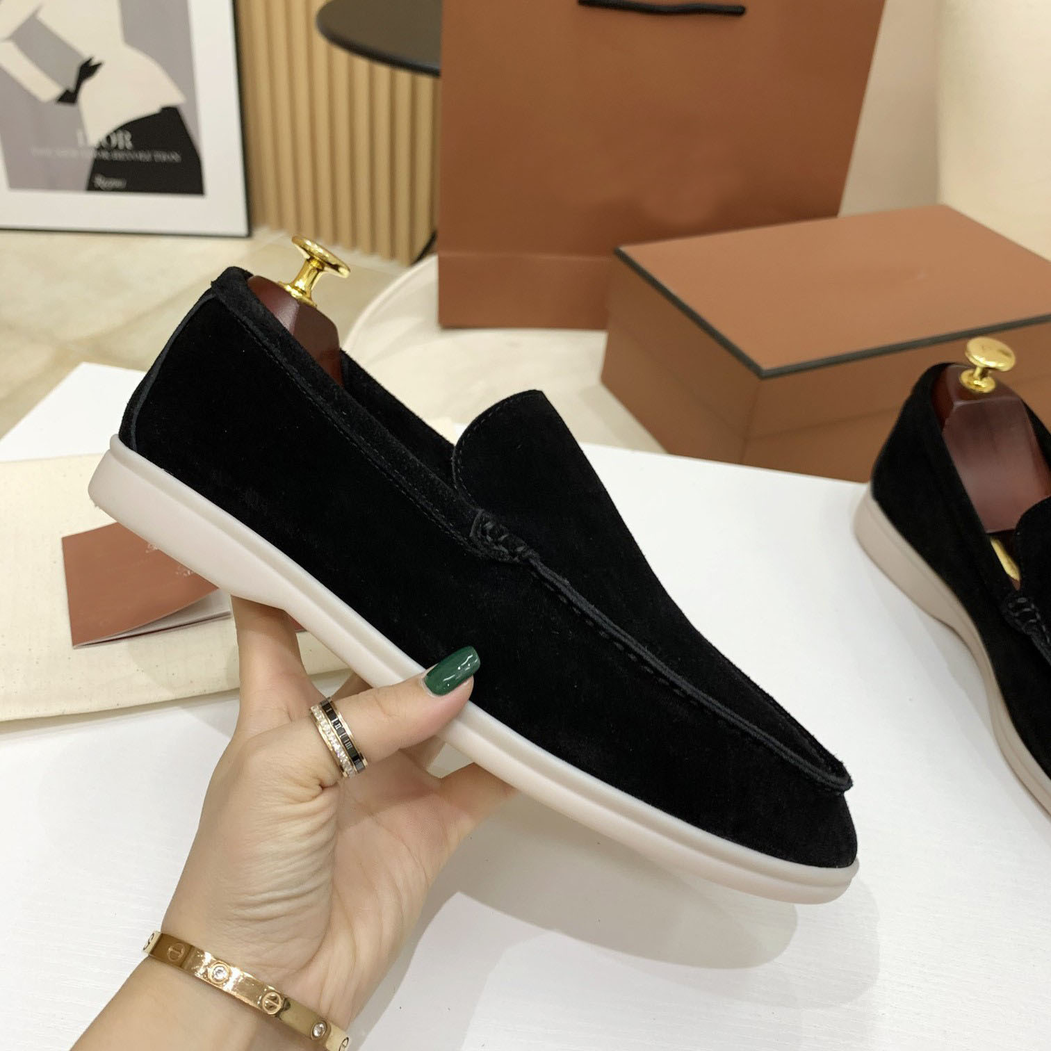 2025-Designer loafers womens casual shoes loafers men leather Fashion luxury flats designer shoes dress shoes top quality