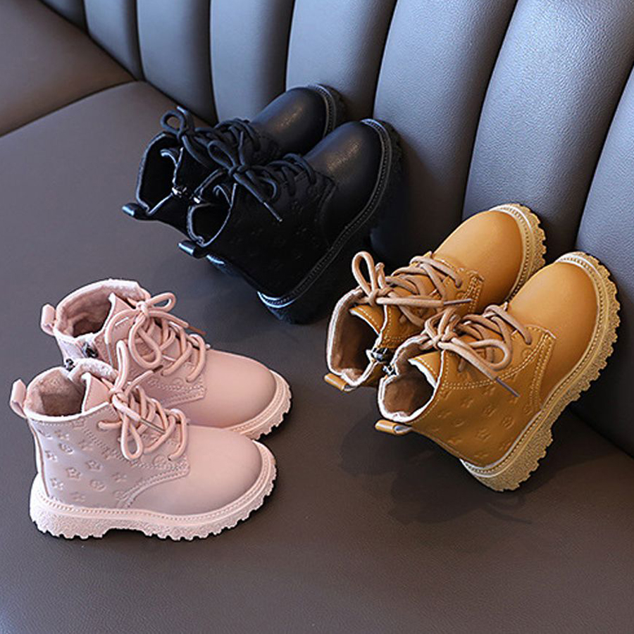 Girl Winter Snow Boots High Top Kids Shoes 2025 Fashion Child Boot Boy Leather Shoes Walkfashion Waterproof Ankle Boots Warm Girl Boot Infant Size U