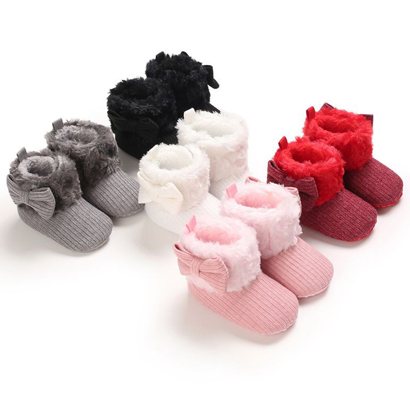 Winter Baby Boots Infant Toddler Warm Fashion Warm Plush Shoes Umshop With Fuzzy Balls First Walkers Kid Shoes 0-18M Months U0469