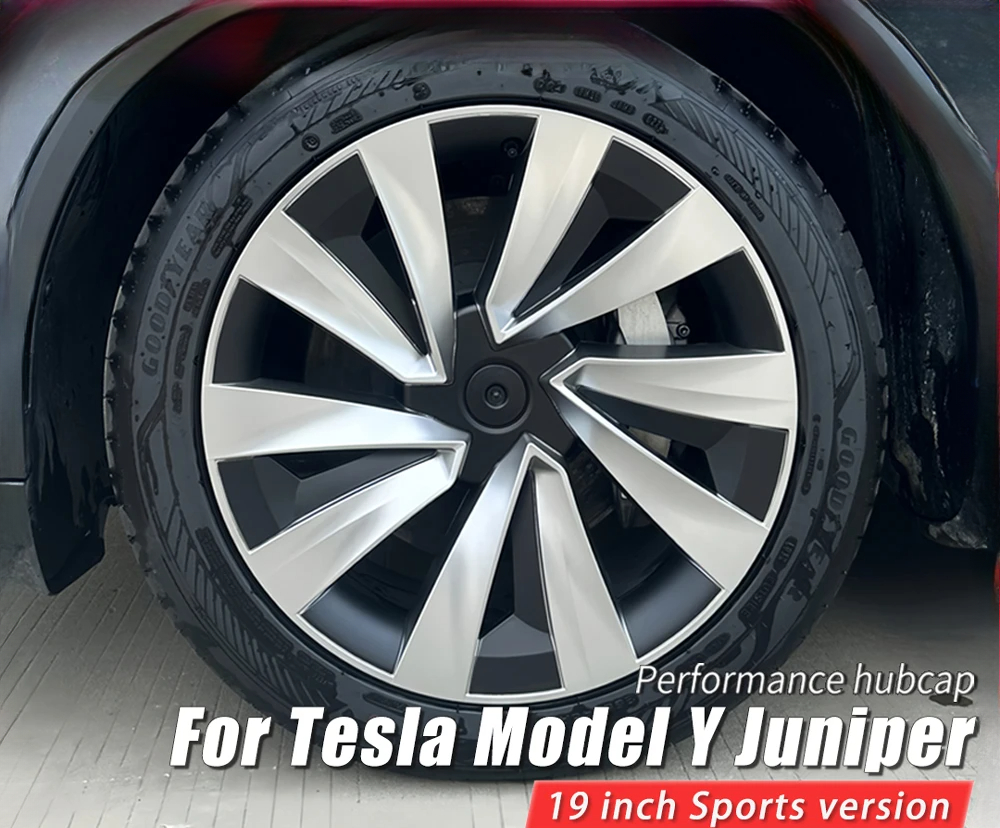 4PCS Hubcaps 19 Inch for Tesla Model Y Juniper 2025 Performance Replacement Wheel Cover Automobile Hub Cap Full Rim Accessories