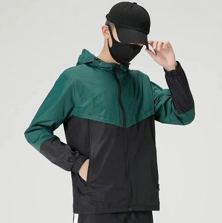 Men's hooded jackets windbreaker quick dry windproof sportswear jogger sports coat summer thin sun protection outwear cardigan Autumn women
