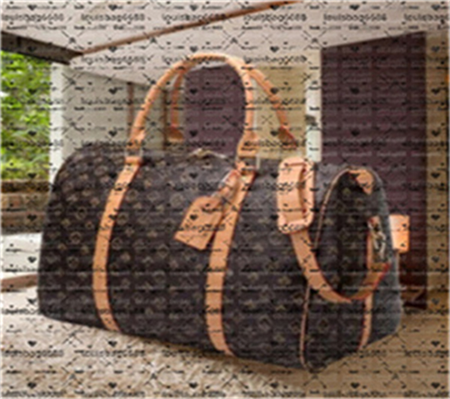 55CM Leather designer men Duffel Bags Suitcases luggage Sport Outdoor Packs shoulder Travel bags messenger bag Totes bags Unisex handbags 2025