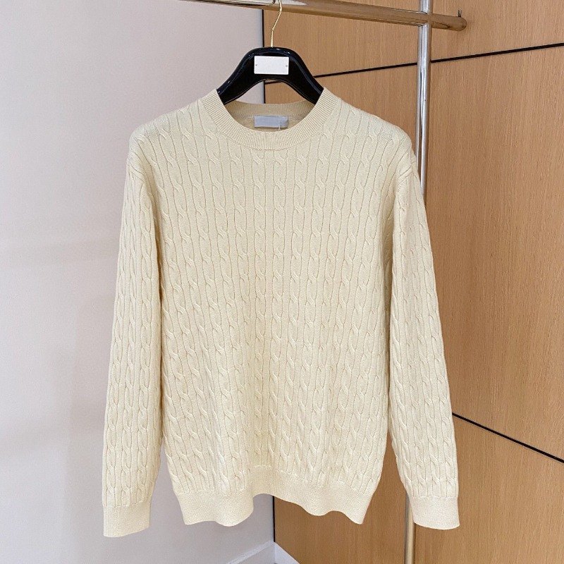 Autumn and Winter Twist Textured Wool Mens Sweater Casual Round Neck Knitted Bottoming Shirts B1289