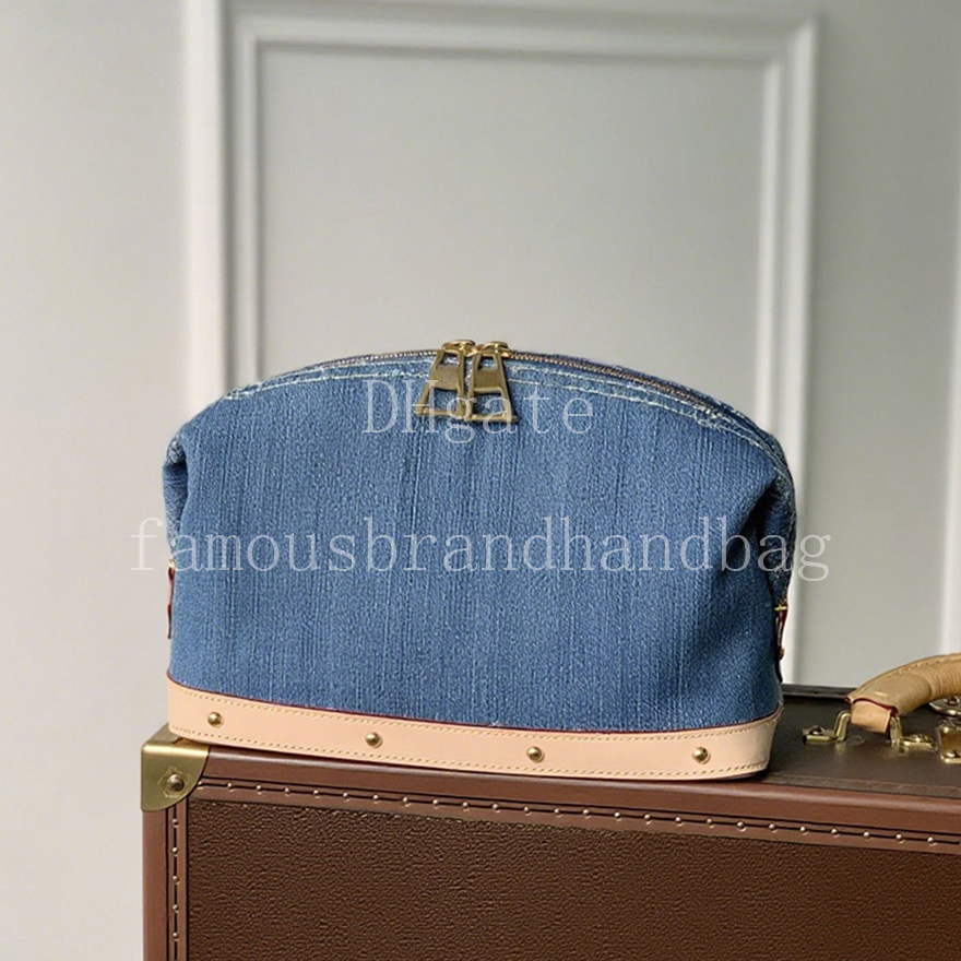 Designer Large size Cosmetic Bag 27CM Mirror Quality Canvas Clutch Bag Women Toiletry Bag With Box LX02C1