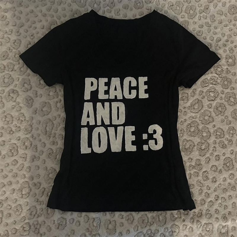 Y2k Style Aesthetics Streetwear Women Tee Summer Casual Gothic Letter Short Sleeve 90s Vintage Grunge T-Shirt Crop Top Emo Girls250823