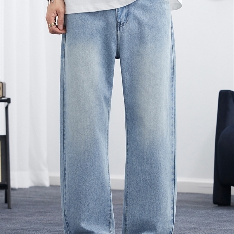 2025 Spring/Summer Korean-style straight Leocore cotton jeans - Men's fashionable style - Multi-purpose loose thin pants - Men's - Dyeing