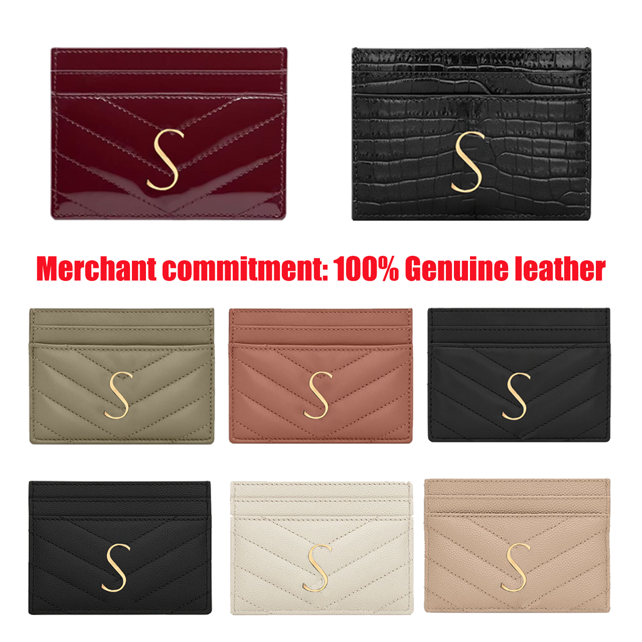 Famous brand Crocodile Card Holders Designer Wallets mens card case Womens Sheep skin cardholder Caviar leather id card bag Luxury Coin Purses mini