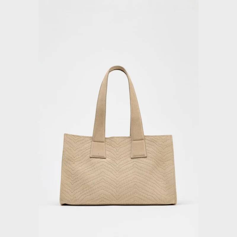 BRAIDED SPLIT SHOPPER Bag, Fashionable Top Handle Tote Solid Color Shoulder Bag, Women's Handbags Design