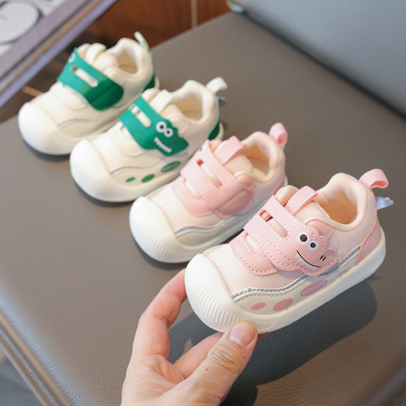 Toddler Sneakers For Spring Autumn Baby Cute Cartoon Walking Shoes Walkfashion Boys Girls Dinosaur Sticker Kids Casual Shoes Sizes 16 - 26 W0176