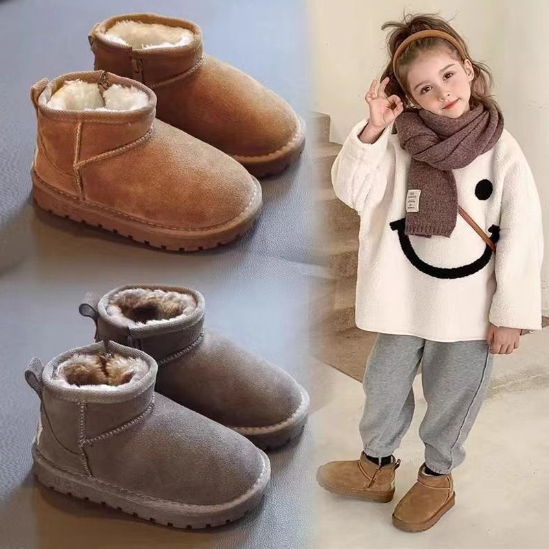 Kids Snow Boots Girls Boys Plush Ankle Boots Toddler Winter Warm Cotton Umshop Outdoor Shoes Size 26 - 37 U0511
