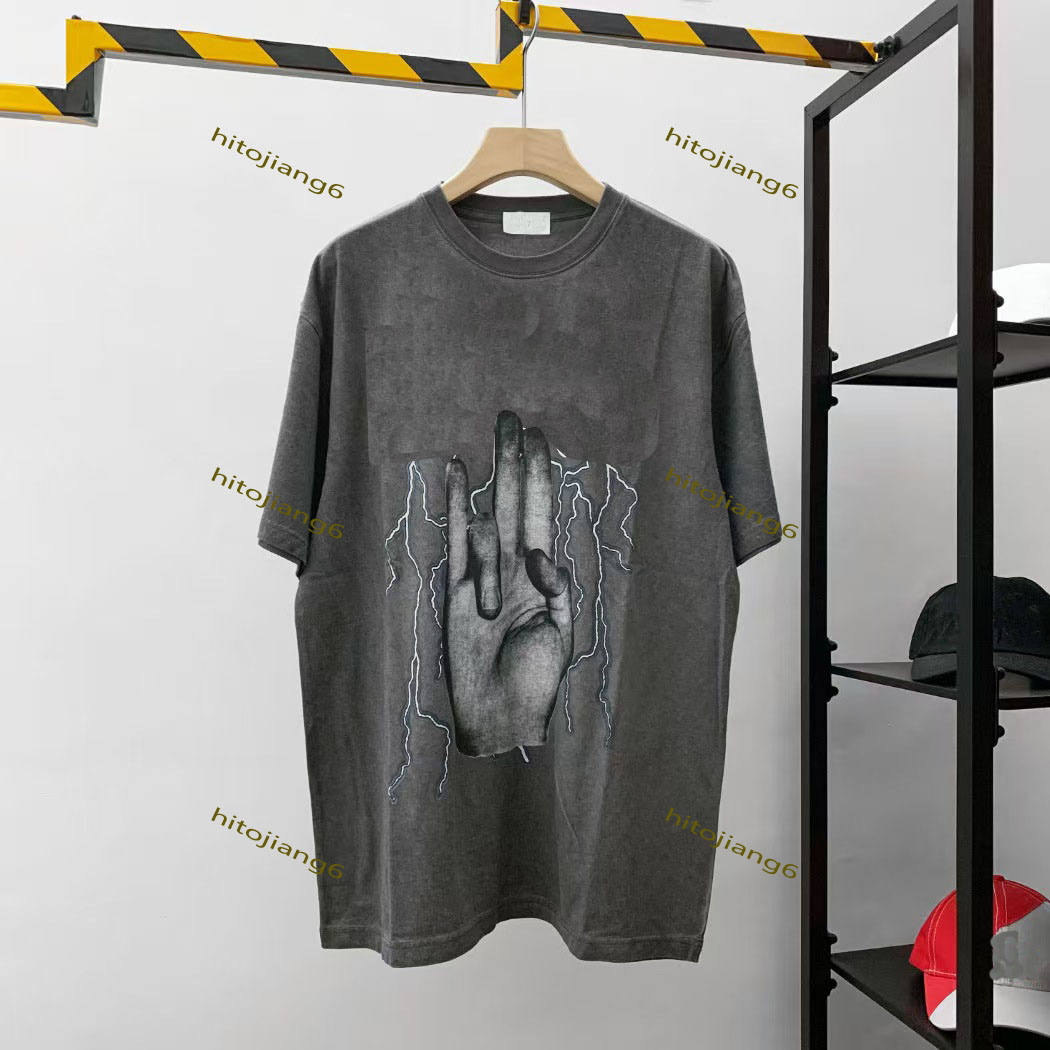 Mens top graphic tshirts Washed Vintage Rock Band Tshirt Skeleton Print T-shirts Men Fashion Gothic T Shirt