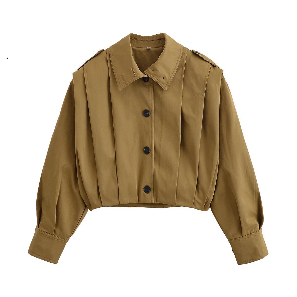UNIZERA Women's Solid Color Retro Loose Short Style Pleated Temperament Summer New Jacket