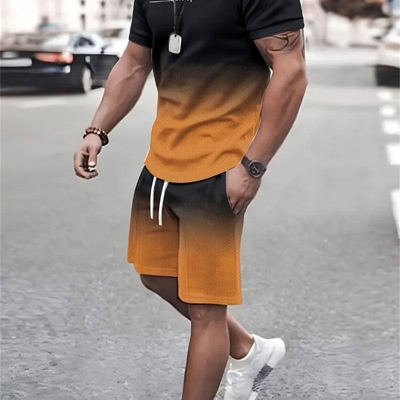 2024 Summer Street Mens Suit Sportswear Mens Oversized Clothing 3D Print T-Shirt Shorts Mens Simple Clothing Fashion Suit250823
