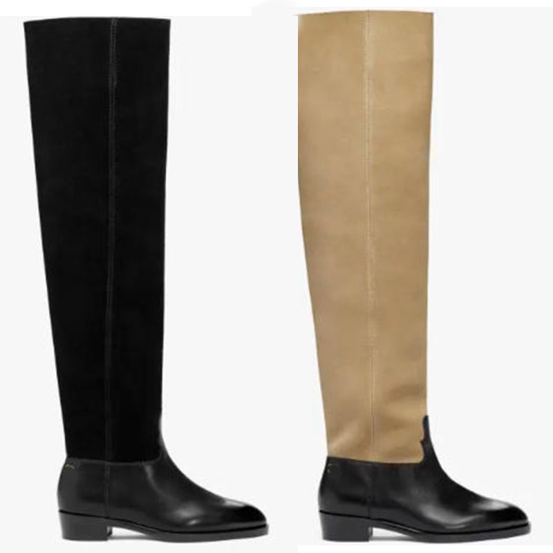 New designer boots woman knee high boots designer knight boots velvet suede leather high boots brand luxury booties ankle boot 25ss new riding boots