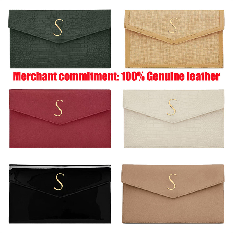 Crocodile Clutch bag 10A quality designer bag Luxury PTOWN Clutch Bags classic flap envelope bag Womens genuine leather Evening Bags handbag Wallet