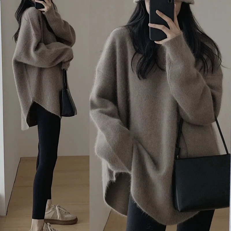 Sweater womens autumn clothing autumn and winter French chic and beautiful unique knitted base sweater pullover inner top 250819