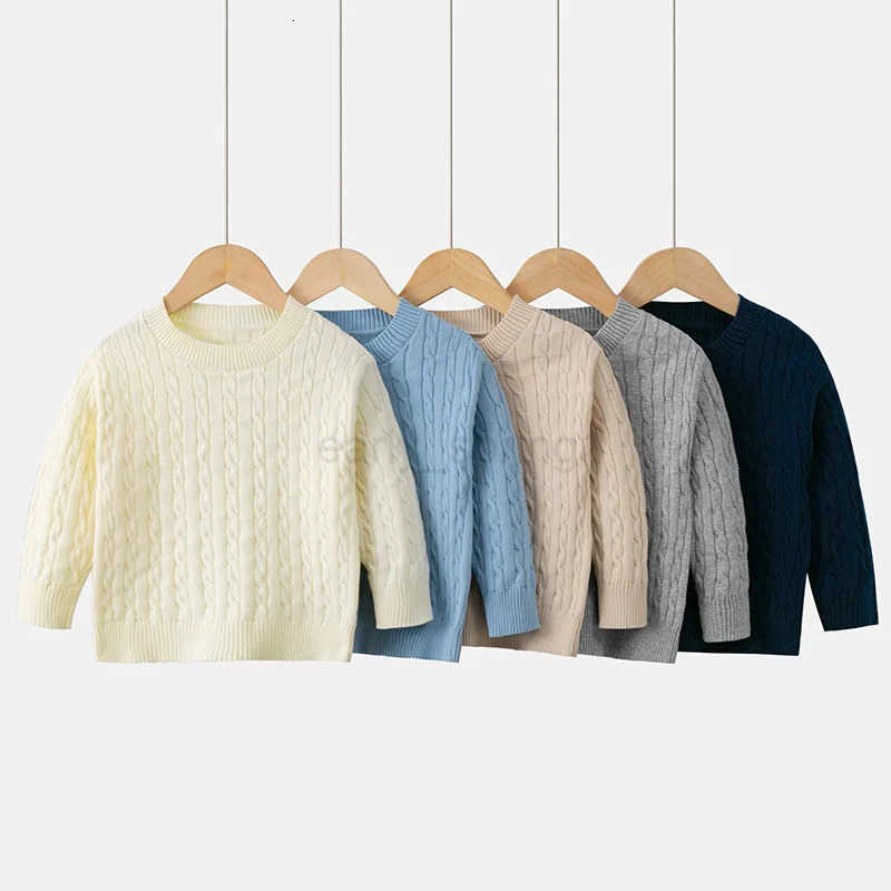 Baby Boys Autumn Sweaters Knitted Solid Round Neck Toddler Boy Top Simple Versatile Casual Long Sleeves Kids Baby Girls Pullover T250825