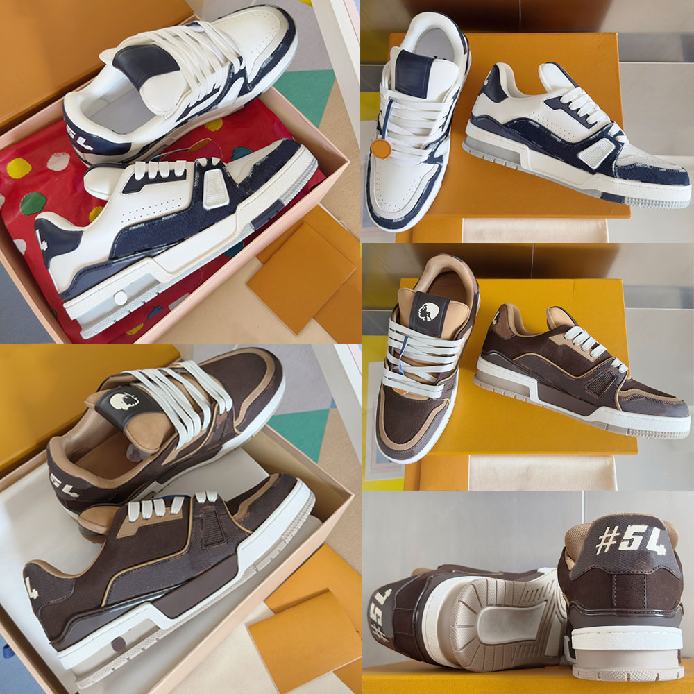 Designer Mens Trainer Sneaker womens sneakers 1AIKQQ 2025 mens show vintage basketball sneakers denim Plain calf leather Signature Rubber outsole wi
