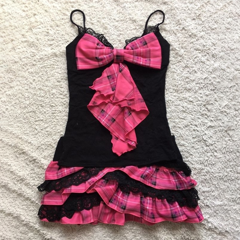 Chic Punk Y2K Dress Aesthetics Graphic Print Fashion Rock Goth Braces skirt Vintage Hiphop Sexy Pleated skirt Summer Streetwear250823