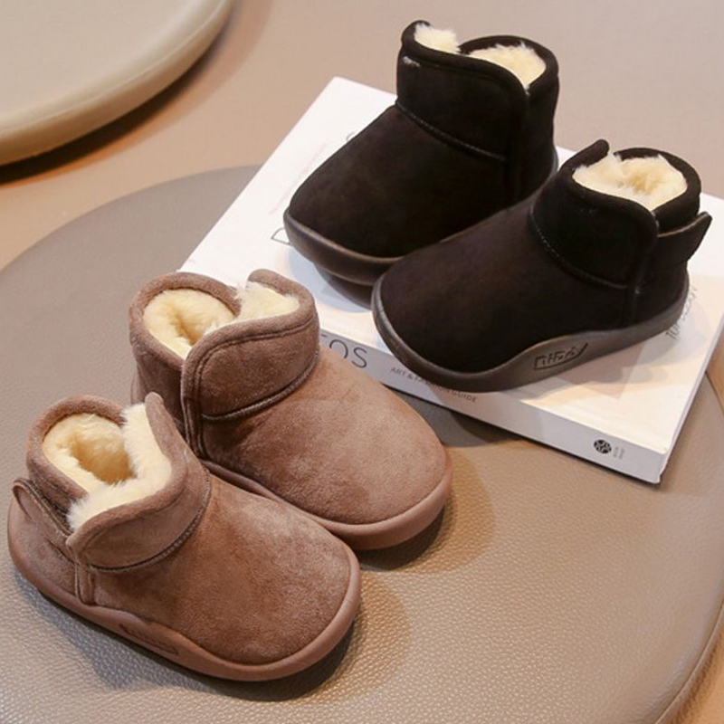 Toddler Kids Boots New 2024 Winter Warm Snow Boots Boys Girls Plush Soft Bottom Infant Shoes Walkfashion Baby Outdoor Shoes Kids Shoes Sizes 21 - 30