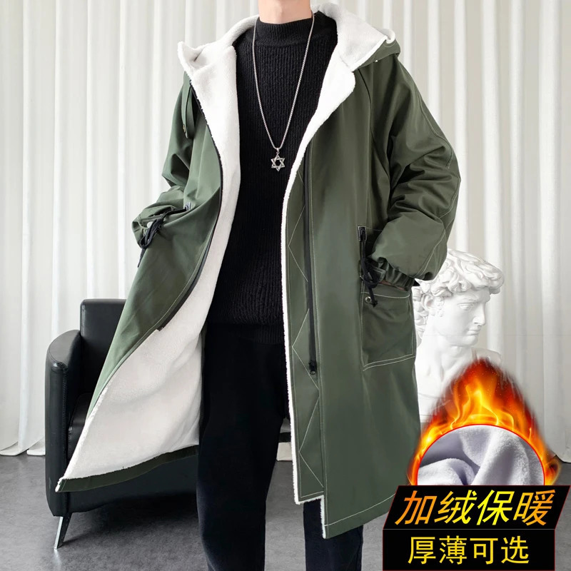 Winter Coat Men Hooded Thick High Quality Trench fashion Windbreakers Casual Jackets Hip Hop Streetwear S3XL 250825
